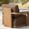 New Style American Design Outdoor Teak Sofa With Thick Cushion Patio Furniture Natural Solid Teak Wood Garden Sofas