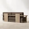 New Style American Design Outdoor Teak Sofa With Thick Cushion Patio Furniture Natural Solid Teak Wood Garden Sofas