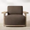New Style American Design Outdoor Teak Sofa With Thick Cushion Patio Furniture Natural Solid Teak Wood Garden Sofas