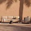 Nordic Contemporary Style Solid Teak Wood Outdoor Sofa Set Modern Garden Waterproof Rope Woven Design Hotel Furniture
