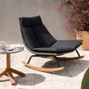 Nordic Garden Modern Outdoor Rattan Rocker Lounge Chair Full Color Printed Sponge-Filled Waterproof Durable Comfortable Chair