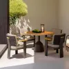 Nordic Modern Durable Teak Wood Outdoor Furniture Garden Sets Hotel Courtyard Villa Leisure Dining Table Chair Combination