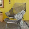 Nordic Modern Rattan Outdoor Chair Comfortable Durable Waterproof Furniture for Balcony Garden Courtyard
