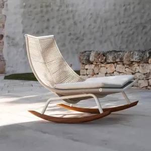 Nordic-style Balcony Outdoor Furniture Set Coffee Table Rope Woven Chair Garden Furniture for Courtyard and Yard