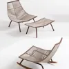 Nordic-style Balcony Outdoor Furniture Set Coffee Table Rope Woven Chair Garden Furniture for Courtyard and Yard