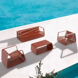 Outdoor Aluminum Sofa and Coffee Table Set for Hotel Villa Balcony Courtyard Outdoor Rain and Sun protection Leisure Furniture