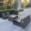 Outdoor Aluminum Sofa and Coffee Table Set for Hotel Villa Balcony Courtyard Outdoor Rain and Sun protection Leisure Furniture