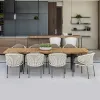 Outdoor Braided Rope Teak Garden Sofa Set Modern Solid Wood Anticorrosive Waterproof Weatherproof Furniture Villa Patio