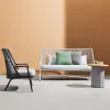 Outdoor Courtyard Balcony Aluminum Alloy Rope Woven Sofa Set Villa Garden Furniture for Hotel Park Use Durable Waterproof