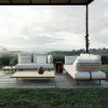 Outdoor Courtyard Waterproof Teak Rattan Sofa Set-Modern Design Eco-Friendly for Hotel Villa Park Use