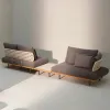 Outdoor Courtyard Waterproof Teak Rattan Sofa Set-Modern Design Eco-Friendly for Hotel Villa Park Use