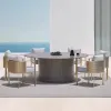 Outdoor Dining Table and Chair Stainless Steel Combination Modern Design Waterproof Garden Courtyard Balcony Leisure Sofa