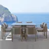 Outdoor Dining Table and Chair Stainless Steel Combination Modern Design Waterproof Garden Courtyard Balcony Leisure Sofa