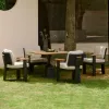 Outdoor Dining Table and Chairs Set Wood Simple Modern Design Waterproof Furniture for Garden Courtyard Villa Hotel