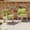 Outdoor Dining Table and Chairs Set Wood Simple Modern Design Waterproof Furniture for Garden Courtyard Villa Hotel