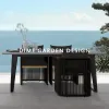Outdoor Dining Tables and Chairs Modern Villa Garden Furniture Aluminum Rattan Patio Leisure Sofa Set