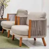 Outdoor Garden Hotel Waterproof Wood Modern Sofa Set Patio Balcony Courtyard Nordic Bali Villa Backyard Lounge Furniture