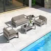 Outdoor Modern Garden Sofa Set for Patio Apartment Courtyard Hotel Villa Use-Wood Furniture Waterproof Eco-Friendly