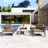 Outdoor Modern Garden Sofa Set for Patio Apartment Courtyard Hotel Villa Use-Wood Furniture Waterproof Eco-Friendly