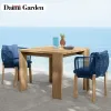 Outdoor Rattan Furniture-Simple Modern Living Room Set Includes Durable Waterproof Rocking Teak Table Chair for Courtyard Villa