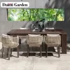 Outdoor Rattan Furniture-Simple Modern Living Room Set Includes Durable Waterproof Rocking Teak Table Chair for Courtyard Villa