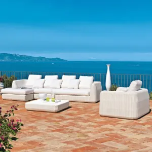 Outdoor Rattan Modern Eco-Friendly Sofa Set Garden Patio Courtyard Waterproof Leisure Furniture Balcony Terrace Room