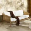 Outdoor Set Teak Rattan Modern Design Waterproof Durable Eco-Friendly Movable Garden Dining Table for Hotel Courtyard Balcony