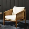 Outdoor Set Teak Rattan Modern Design Waterproof Durable Eco-Friendly Movable Garden Dining Table for Hotel Courtyard Balcony