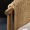 Outdoor Set Teak Rattan Modern Design Waterproof Durable Eco-Friendly Movable Garden Dining Table for Hotel Courtyard Balcony