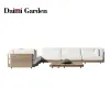 Outdoor Solid Teak Wood Sofa Set Combination Courtyard Garden Leisure Anti-corrosion Furniture All Weather Fabric Hotel