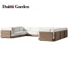 Outdoor Solid Teak Wood Sofa Set Combination Courtyard Garden Leisure Anti-corrosion Furniture All Weather Fabric Hotel