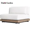 Outdoor Solid Teak Wood Sofa Set Combination Courtyard Garden Leisure Anti-corrosion Furniture All Weather Fabric Hotel