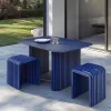 Outdoor Stainless Steel Dining Table Chairs Combination Modern Design Waterproof Garden Furniture for Park Patio Courtyard