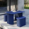 Outdoor Stainless Steel Dining Table Chairs Combination Modern Design Waterproof Garden Furniture for Park Patio Courtyard