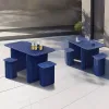 Outdoor Stainless Steel Dining Table Chairs Combination Modern Design Waterproof Garden Furniture for Park Patio Courtyard