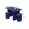 Outdoor Stainless Steel Dining Table Chairs Combination Modern Design Waterproof Garden Furniture for Park Patio Courtyard