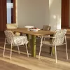 Outdoor Teak Dining Luxury Tables Chairs Solid Wood Modern Combination Courtyard Garden Villa Terrace Rainproof Sunscreen Custom