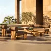 Outdoor Teak Durable Modern Eco-Friendly Rust Proof Sofa Set Park Courtyard Hotel Villa Apartment Patio Swimming Pool Waterproof