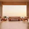Outdoor Teak Durable Modern Eco-Friendly Rust Proof Sofa Set Park Courtyard Hotel Villa Apartment Patio Swimming Pool Waterproof