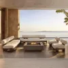 Outdoor Teak Durable Modern Eco-Friendly Rust Proof Sofa Set Park Courtyard Hotel Villa Apartment Patio Swimming Pool Waterproof