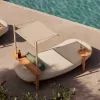 Outdoor Teak Wood Garden Sofa Set with Rope Chaise Lounge Waterproof Modern Design for Villa Park Use High Quality