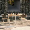 Outdoor Waterproof Rattan Furniture Combination Square Round Metal Table Chair for Villa Courtyard Balcony Garden Park Use