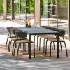 Outdoor Waterproof Rattan Furniture Combination Square Round Metal Table Chair for Villa Courtyard Balcony Garden Park Use