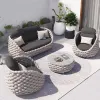 Outdoor Waterproof Rattan Patio Sofa Garden Set Leisure Villa Waterproof and Sunscreen Sofa Furniture