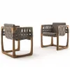 Outdoor Wood Dining Sofa Set Modern Design Rainproof Sunscreen Luxury Armchair Garden Combination