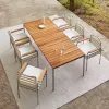 Outdoor Wood Table Chair Set Modern Design Garden Furniture for Balcony Bistro Restaurant Hotel Beach Courtyard Use