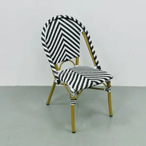 PE Rattan Durable Waterproof Portable Modern Design Outdoor Dining Chair for Restaurant Cafe Patio Garden Bistro Hotel Park Use
