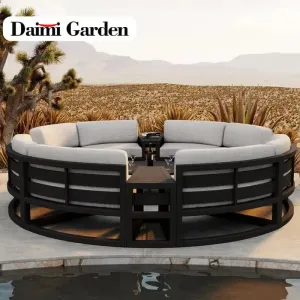 Premium Modern Garden Villa Leisure Sofa Aluminum Alloy Luxury Outdoor Waterproof Hotel Park Courtyard Set