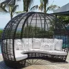 Professional Modern Wood Garden Sunbed Outdoor Furniture for Patio Beach Park Hotel Use-Durable Lounge Sofa Bed