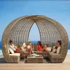 Professional Modern Wood Garden Sunbed Outdoor Furniture for Patio Beach Park Hotel Use-Durable Lounge Sofa Bed